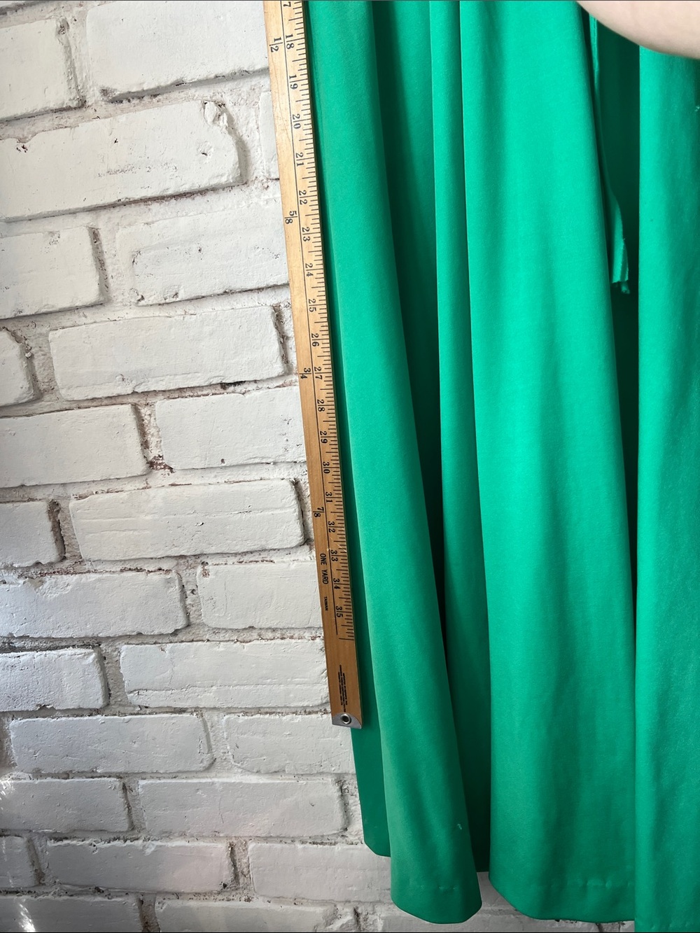 Vintage Emerald Green Ruffle-Sleeve Maxi Dress hand made dress - Picture 10 of 10